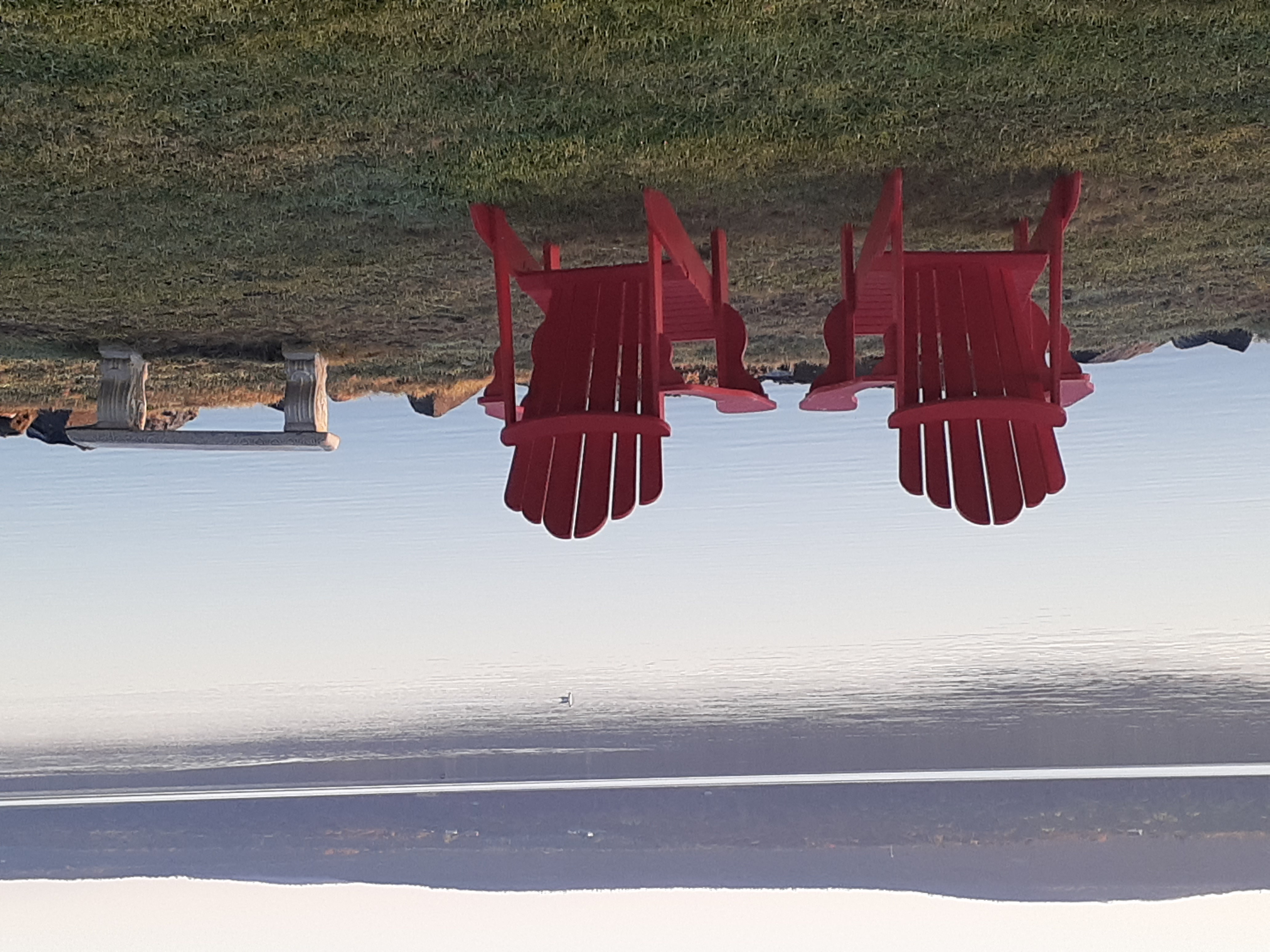 2 empty chairs at lakeside 2 empty chairs at lakeside